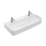 Kiárusítás Villeroy & Boch Finion 100 x 47 cm-es mosdó 2 csaplyukkal CeramicPlus felülettel túlfolyó nélkül - 41681LR1