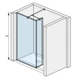 Szezonális akció JIKA Walk-In PURE 80 zuhanyfal, oldalfalhoz rögzített, rövid üvegfallal, 2 támasz H2684220026681