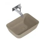 Szezonális akció AREZZO design pultra ültethető mosdó RENI 46x33, matt beige AR-146027