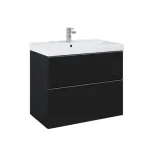 Szuper akció AREZZO design MONTEREY 80 cm-es alsószekrény 2 fiókkal Matt fekete színben,szifonkivágással AR-168106
