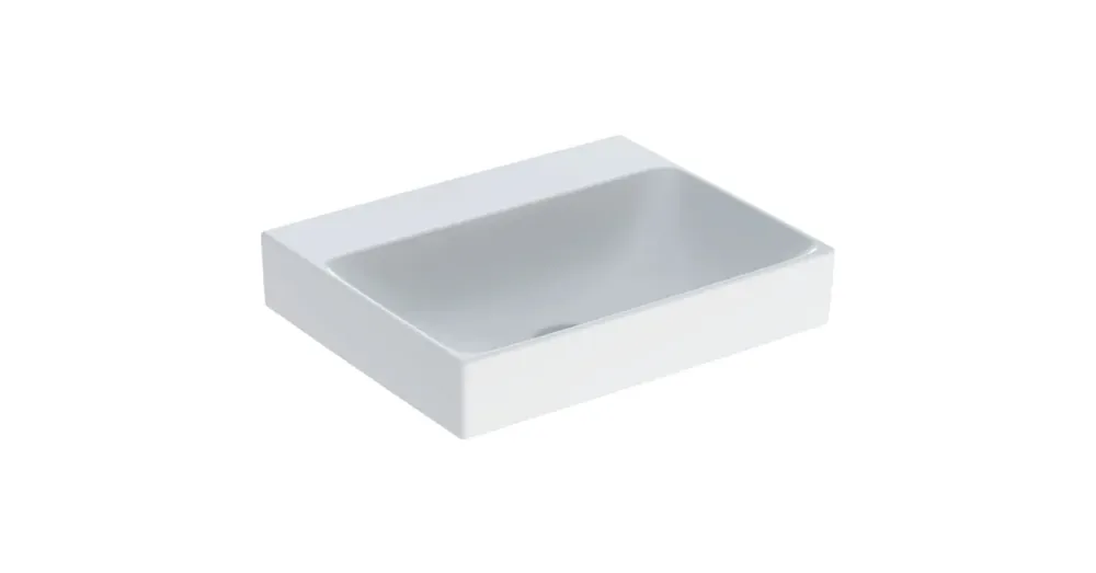 Bestseller Geberit ONE mosdó, függőleges lefolyóval, 50x40cm, csaplyuk és túlfolyó nélkül, fehér / KeraTect (505.021.01.6)