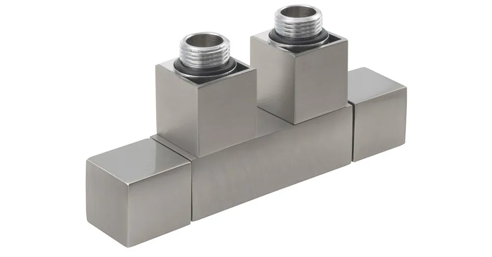 SAPHO CUBE TWIN csatlakozókészlet radiátorhoz, középső bekötés,50mm, csiszolt inox (CP582S) Árcsökkenés