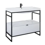 AREZZO design NEBO alsószekrény 100 cm-es, 1 fiókkal, fényes fehér, matt fekete (2 doboz) AR-168673SET Ajánlat
