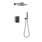 Gyors kiszállítás AREZZO design CUBEFIELD falsík alatti zuhanycsaptelep szett, fekete AR-4405B