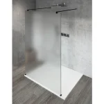 Végkiárusítás Sapho VARIO BLACK Szabadon álló zuhanyfal merőleges merevítőkkel, matt üveg, 1200mm (GX1412GX2214)