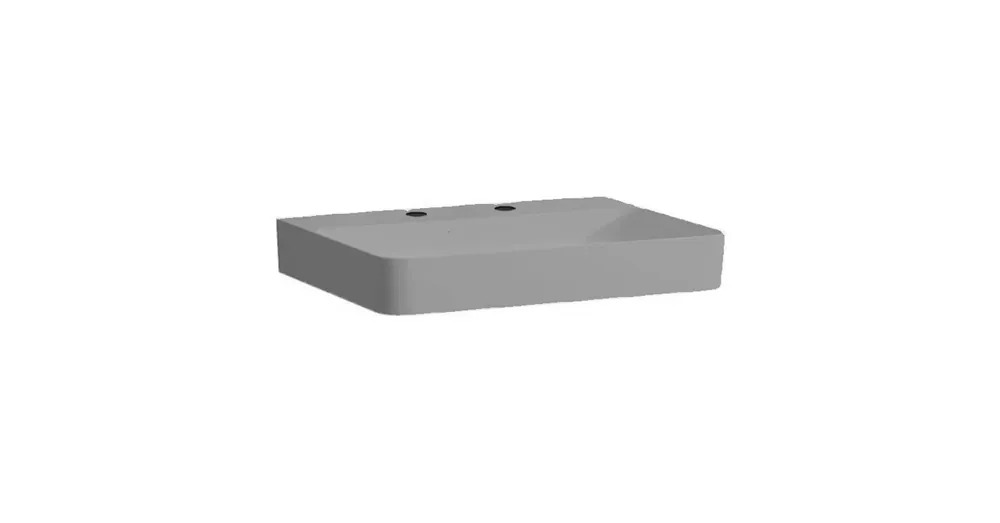 Kedvezményes ár LAUFEN VAL Mosdó, túlfolyónyílás nélkül, 2 csaplyukkal, Graphite matt H8102877581151