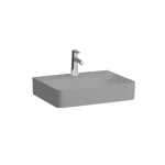 Prémium LAUFEN VAL Mosdótál, alsó felülete csiszolt, túlfolyónyílás nélkül, egy csaplyukkal, Graphite matt H8162827581111