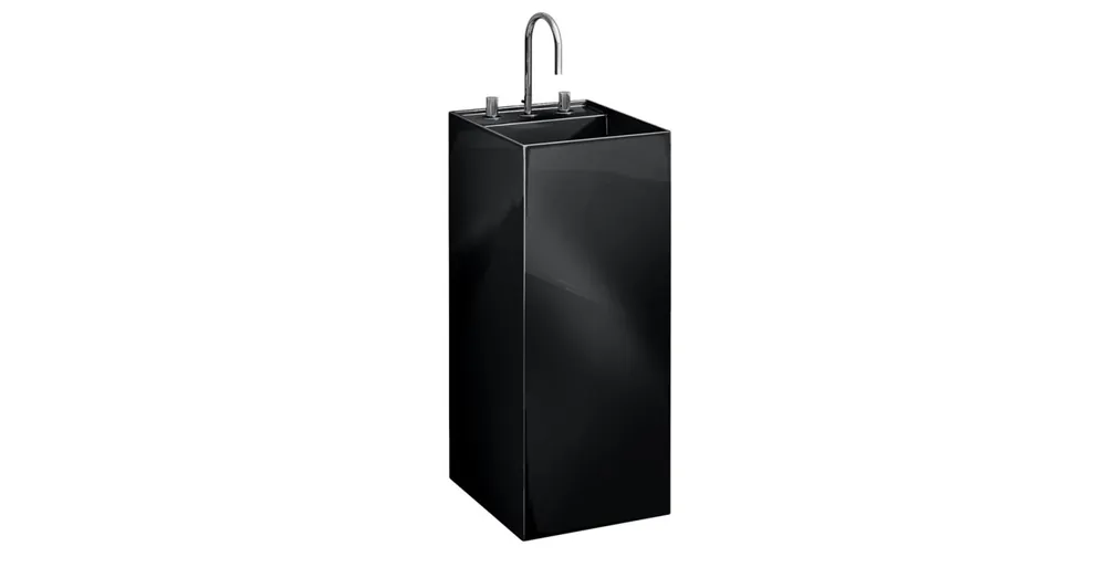 LAUFEN Kartell LAUFEN Szabadon álló mosdó, speciális rejtett lefolyóval, három csaplyukkal, túlfolyónyílás nélkül, Fekete matt H8113317161581 Biztonságos fizetés