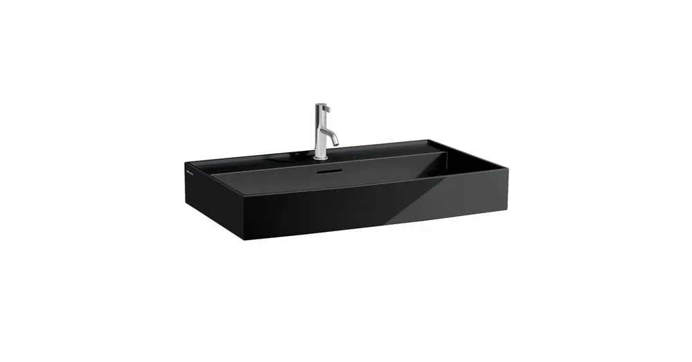 Nézd meg most LAUFEN Kartell LAUFEN Mosdó, egy csaplyuk, középen, Fényes fekete H8103360201041