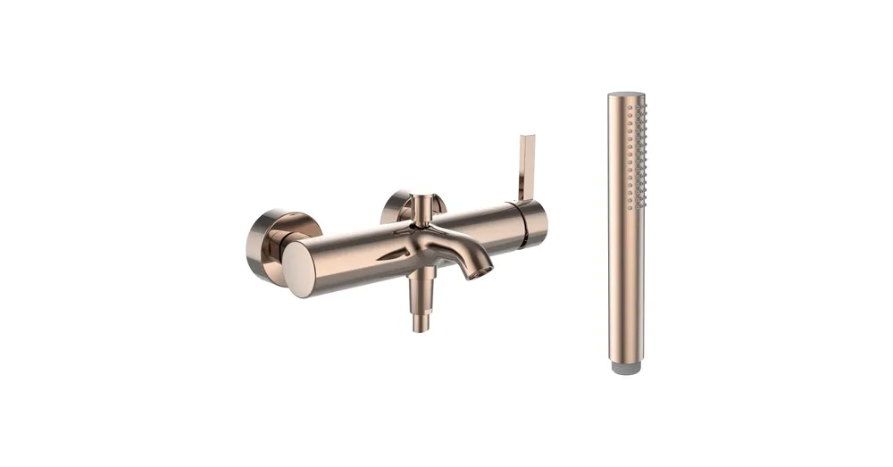 LAUFEN Kartell LAUFEN Falra szerelt egykaros kád csaptelep, 150 mm-es rögzítési távolsággal, 1800 mm-es flexibilis zuhanytömlővel és TwinStick kézizuhannyal, PVD rózsaszín arany H3213370821411 Ne maradj le