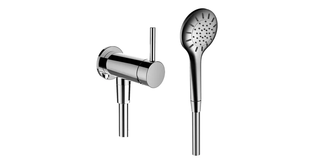 LAUFEN TWINPLUS Falbaépített 1 pontos zuhany csaptelep falonkívüli része, króm MyTwin100 kézizuhannyal és 1500 mm felxibilis zuhanytömlővel HF905455100000 Bestseller