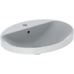 Vedd meg online Geberit VariForm beépíthető mosdó 60 cm, ovális, csaplyuk-peremmel, túlfolyóval 500.725.01.2
