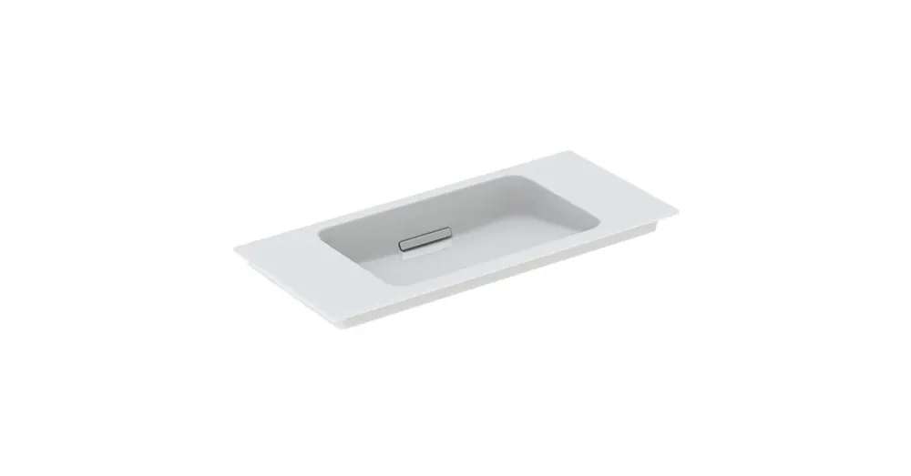 Utolsó esély Geberit ONE rövidített kivitelű mosdó hátsó lefolyóval 90x40 cm, csaplyuk nélkül, fehér/króm 500.395.01.1