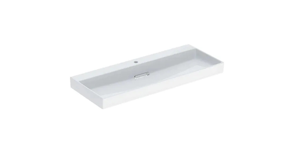 Geberit One mosdó hátsó lefolyóval 120x48 cm csaplyukkal és túlfolyó nélkül, KeraTect, fehér 505.048.00.1 Vásárlói kedvenc