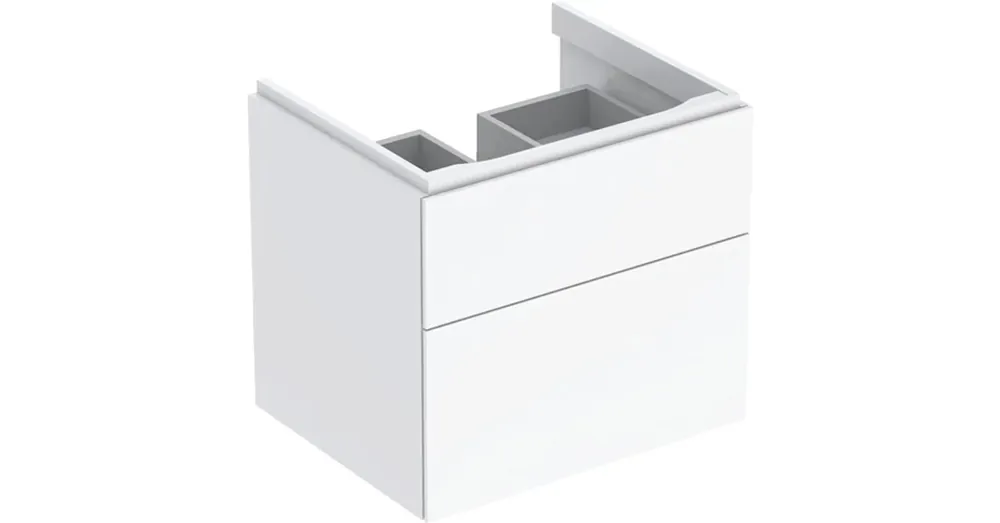 Árcsökkenés Geberit Xeno² alsó szekrény mosdóhoz 58x46,2 cm, két fiókkal, magasfényű fehér 500.506.01.1