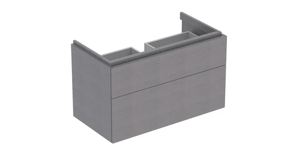 Geberit Xeno² alsó szekrény mosdóhoz 88x46,2 cm, két fiókkal, faerezetes szürke 500.509.43.1 Vásárlói kedvenc