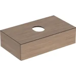 Azonnali szállítás Geberit VariForm alsó szekrény pultra ültethető mosdóhoz 90x51 cm, 1 fiókkal, pakolófelülettel, tölgy 501.169.00.1