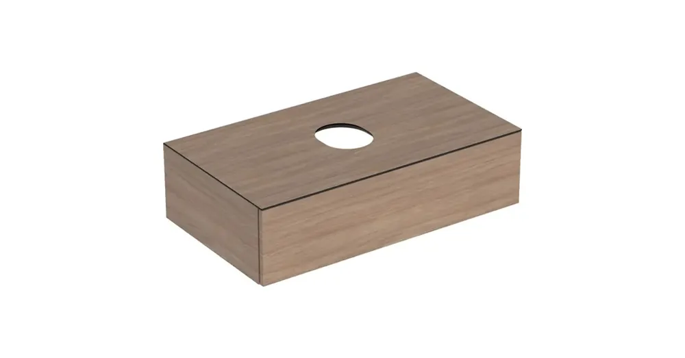 Azonnali szállítás Geberit VariForm alsó szekrény pultra ültethető mosdóhoz 90x51 cm, 1 fiókkal, pakolófelülettel, tölgy 501.169.00.1