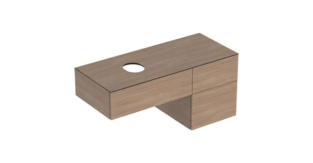 Exkluzív ajánlat Geberit VariForm alsó szekrény pultra ültethető mosdóhoz 120x51 cm, 3 fiókkal, pakolófelülettel, tölgy 501.187.00.1