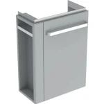 Vásárlói kedvenc Geberit Selnova Comfort alsó szekrény kézmosóhoz 50 cm, bal oldali törölközőtartó, rövidített kivitel, világosszürke 501.495.00.1