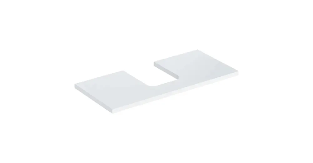 Szuper ajánlat Geberit One mosdópult középső kivágással, pultra ültethető tálformájú mosdóhoz 105x47 cm, magasfényű fehér 505.274.00.1