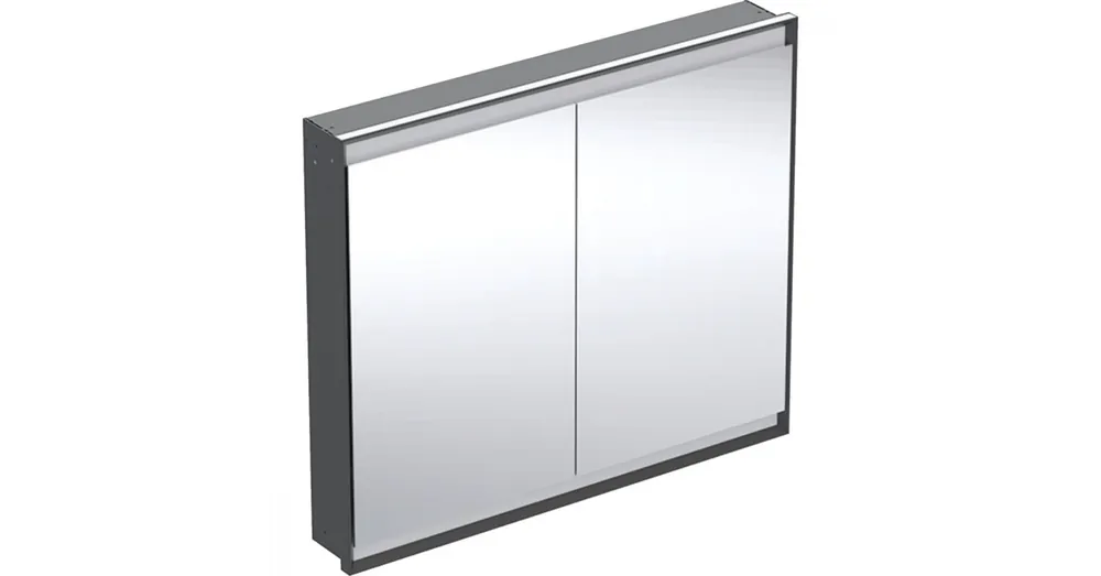 Geberit One 2 ajtós tükrös szekrény ComfortLight világítással 105x90 cm, matt fekete 505.804.00.7 Szezonális akció