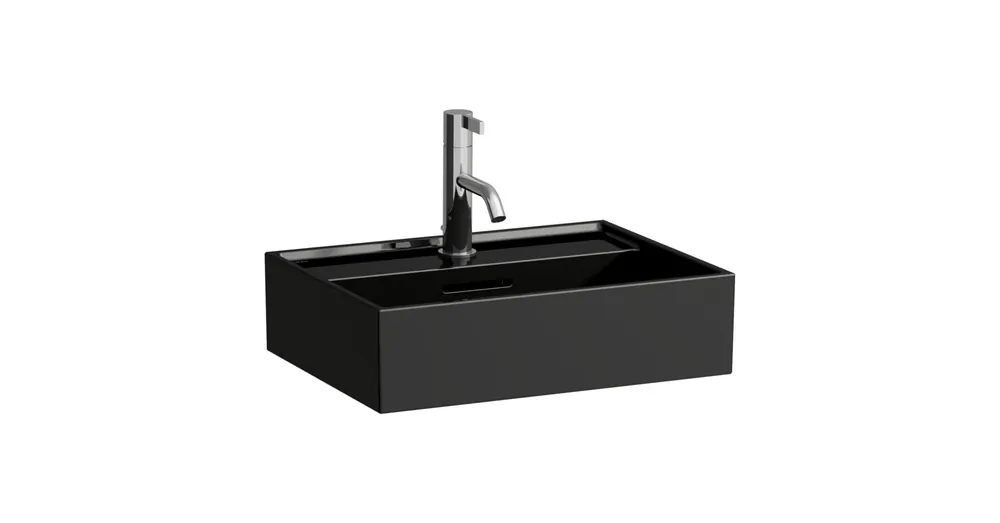 Árengedmény LAUFEN Kartell LAUFEN Mosdótál, alsó felülete csiszolt, egy csaplyuk, középen, Fényes fekete H8183300201041