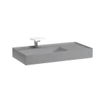 Szuper akció LAUFEN Kartell LAUFEN Mosdó jobb oldali pulttal, rejtett túlfolyóval, a mosdó alja csiszolt, túlfolyónyílás nélkül, egy csaplyukkal, Graphite matt H8183387581111