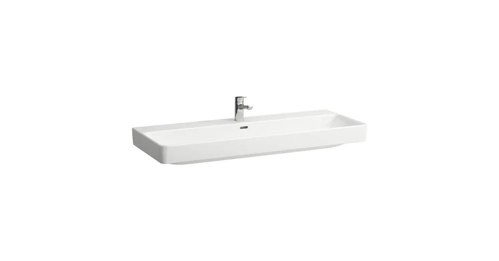 LAUFEN LAUFEN PRO S Ráépíthető dupla mosdó, egy csaplyuk, középen, Fehér LCC bevonattal H814965A001041 Prémium
