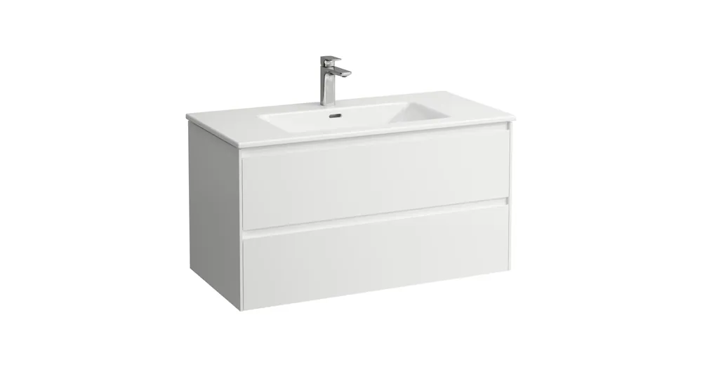 Legjobb ár LAUFEN LAUFEN PRO S Kombi csomag, 100 cm, H817967 'Pro' vékony mosdó, 1 csaplyukkal, H404062 'Lani' alsószekrénnyel, 2 fiókkal, egy csaplyuk, középen, Fényes fehér H8649672611041