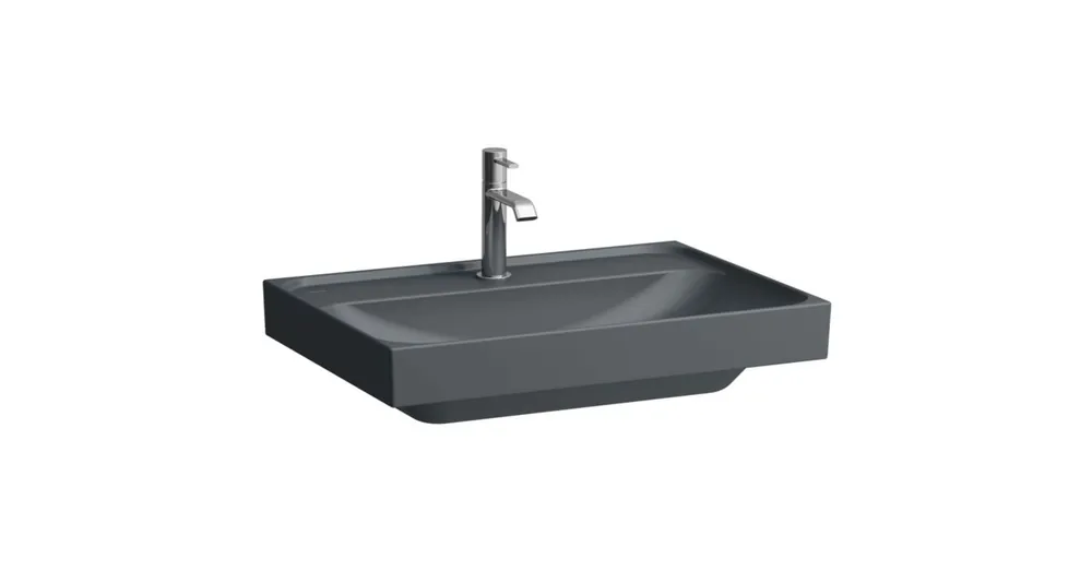 Prémium LAUFEN MEDA Mosdó, 65 cm, túlfolyónyílás nélkül, egy csaplyukkal, Graphite matt H8101147581111