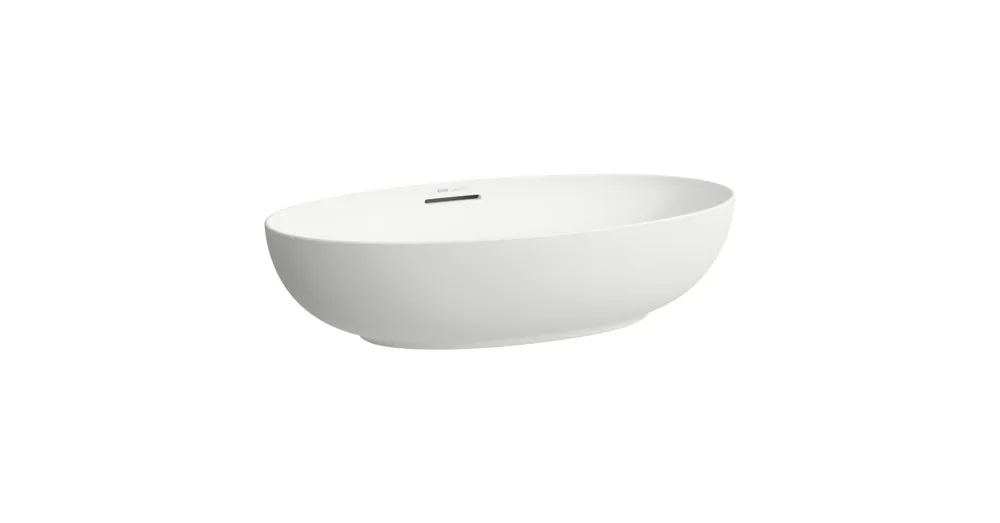 Akció LAUFEN ILBAGNOALESSI Mosdótál, 70 cm, ovális, kerámia lefolyószelep takaróval, csaplyuk nélkül, Matt fehér H8189787571091