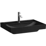 Szuper akció LAUFEN MEDA Mosdó, 65 cm, csiszolt alsó felülettel, túlfolyónyílás nélkül, egy csaplyukkal, Fekete matt H8161147161111