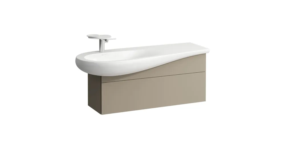 LAUFEN ILBAGNOALESSI Alsószekrény, 120 cm, kivágással bal oldalon, 1 fiókkal, finoman záródó mechanizmussal, H814973 mosdóhoz, Gyöngy Bézs H4304210972701 Kedvezményes ár