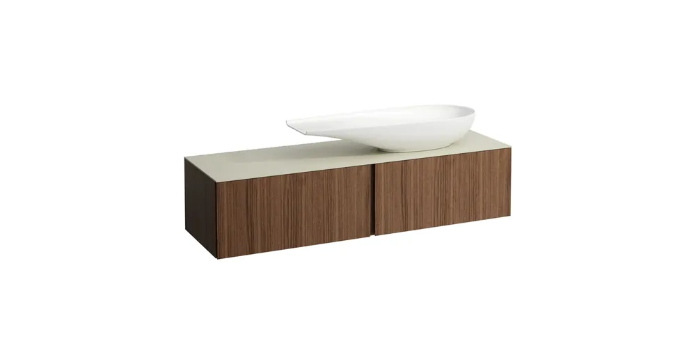 LAUFEN ILBAGNOALESSI Fiókos elem, 160 cm, kivágással jobb oldalon, 2 fiókkal, Calce Avorio felülettel, H818974 mosdóhoz, Natúrfa Furnér H4313430976301 Szezonális akció
