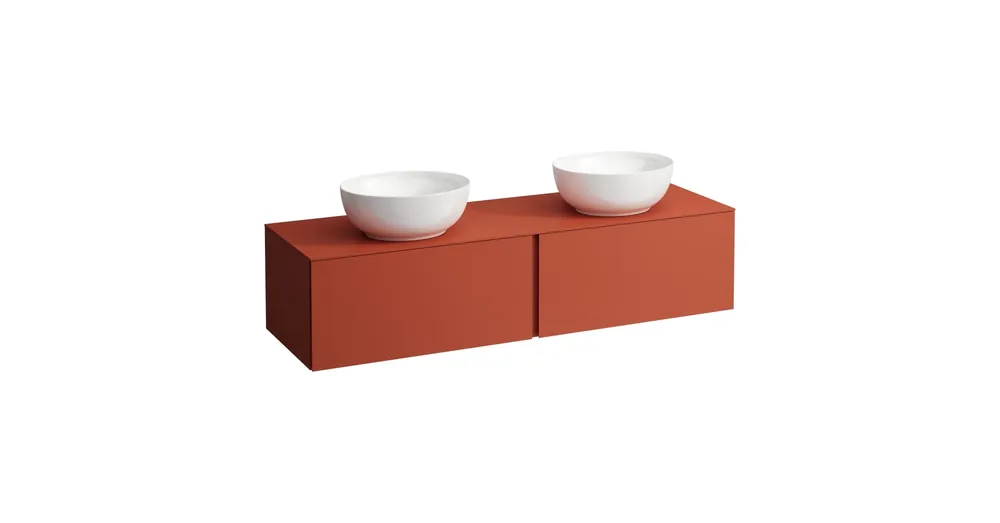 LAUFEN ILBAGNOALESSI Fiókos elem, 160 cm, kivágással jobb és bal oldalon, 2 fiókkal, H818975, H818976, H818977, H818978 mosdóhoz, Terracotta H4303540972691 Kihagyhatatlan ajánlat