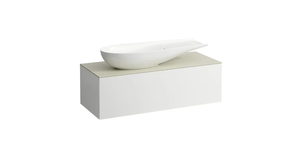 Csak ma LAUFEN ILBAGNOALESSI Fiókos elem, 120 cm, kivágással bal oldalon, 1 fiókkal, Calce Avorio felülettel, H818974 mosdóhoz, Matt Fehér H4313220972601
