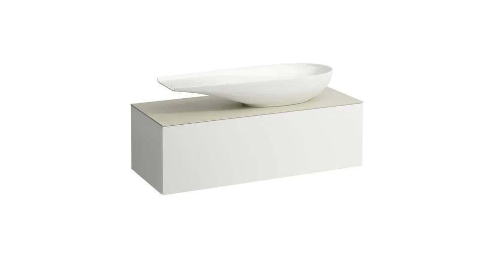 Bestseller LAUFEN ILBAGNOALESSI Fiókos elem, 120 cm, kivágással jobb oldalon, 1 fiókkal, Calce Avorio felülettel, H818974 mosdóhoz, Matt Fehér H4313230972601