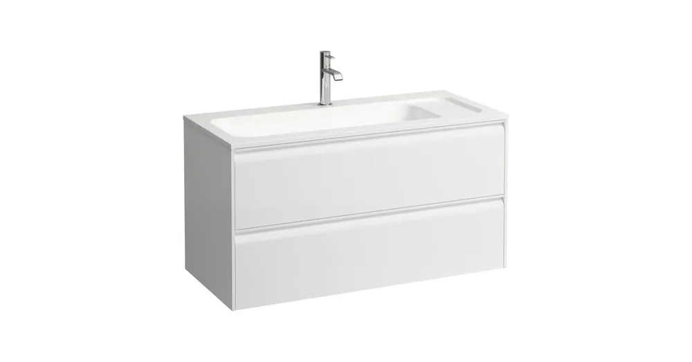 LAUFEN MEDA Alsószekrény 1000 mm, 2 fiókkal, H814118 Marbond kompozit anyagú mosdóhoz, Matt Fehér H4216920112601 Újdonság