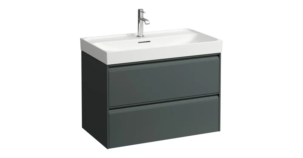 LAUFEN MEDA Alsószekrény 800 mm, 2 fiókkal, H810117 mosdóhoz, Traffic Szürke H4216120112661 Expressz kézbesítés