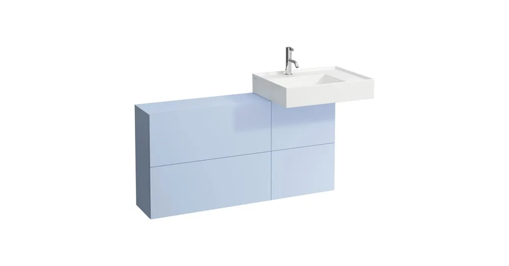 LAUFEN Kartell LAUFEN Oldal polc egy ajtóval és két polccal, mosdó jobbos, Szürkéskék H4082920336451 Olcsó