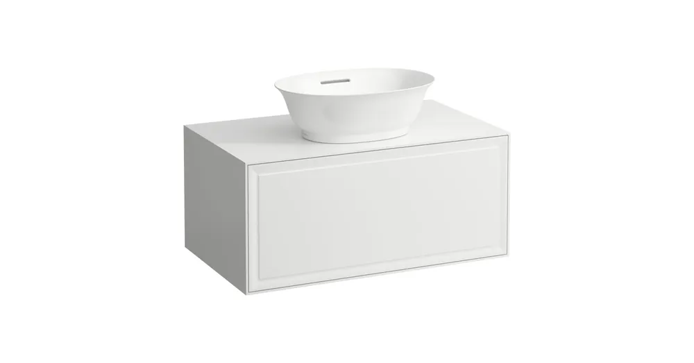 LAUFEN THE NEW CLASSIC Fiók elem 800, 1 fiók, kivágással középen, 812850, 812851, 812852, 812853 mosdótálakhoz, Matt Fehér H4060110851701 Expressz szállítás