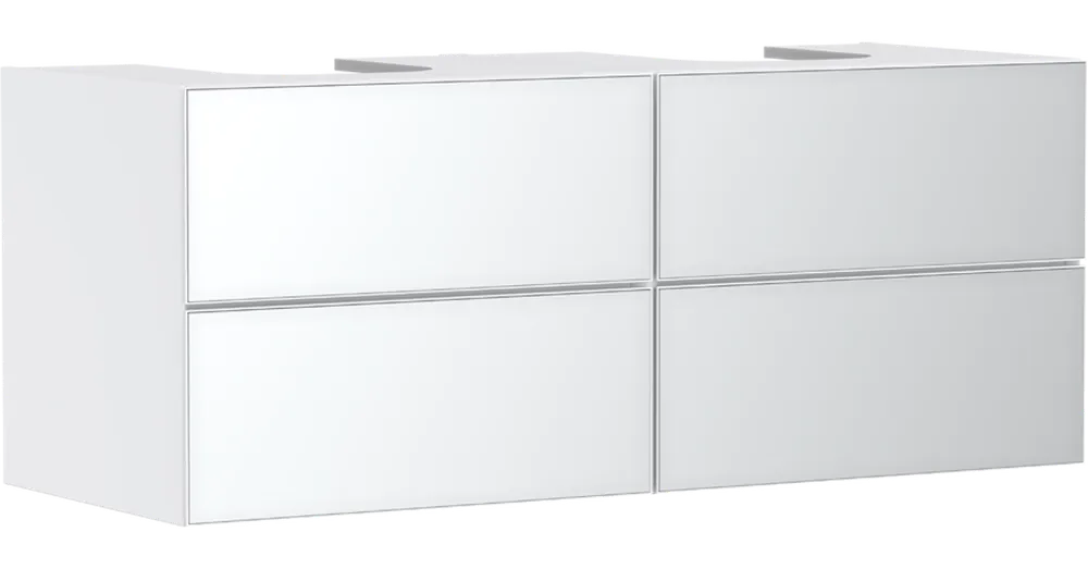 Hansgrohe Xevolos E Konzolos mosdószekrény 1370/550, matt fehér színű, 4 fiókkal, 2 mosdótálhoz 54196320 Rendeld meg most