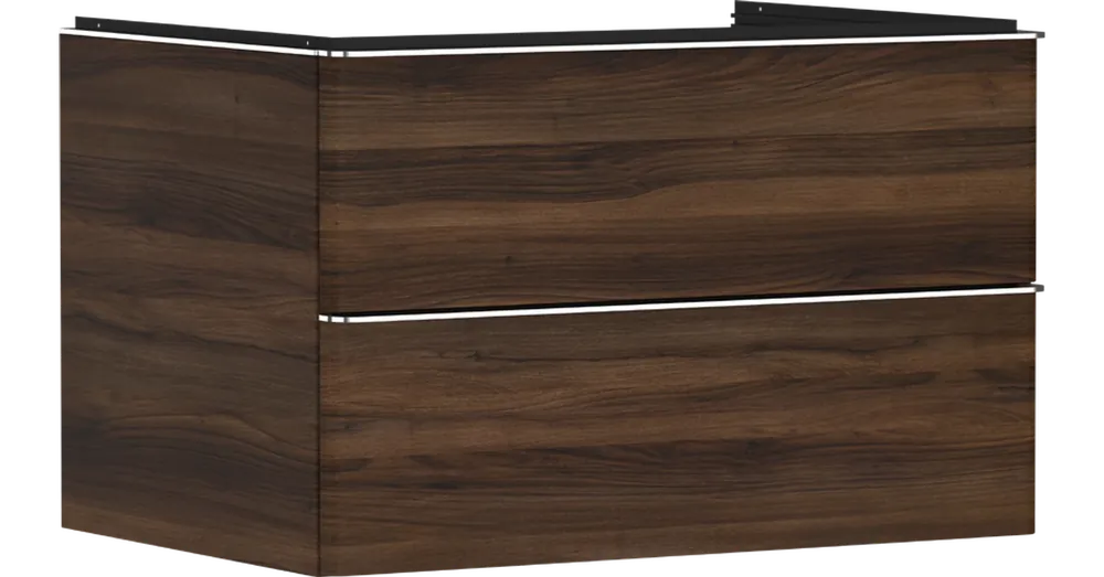 Hansgrohe Xelu Q Konzolos mosdószekrény 780/550, sötét dió színű, 2 fiókkal, ráültetett mosdótálakhoz 54077000 Alacsony ár