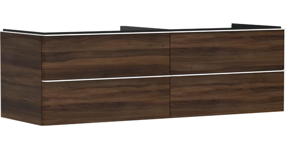 Hansgrohe Xelu Q Konzolos mosdószekrény 1560/550, sötét dió színű, 4 fiókkal, ráültetett mosdótálhoz 54093700 Korlátozott ajánlat