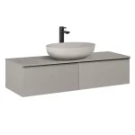 Újdonság AREZZO design MONTEREY 120 cm-es alsószekrény 2 fiókkal matt beige színben AR-169469