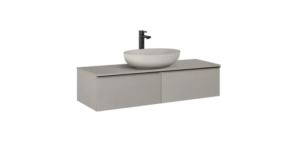 Újdonság AREZZO design MONTEREY 120 cm-es alsószekrény 2 fiókkal matt beige színben AR-169469