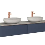 Kedvezményes ár AREZZO design MONTEREY 160 cm-es alsószekrény 2 fiókkal matt kék színben AR-169474