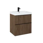 Prémium AREZZO design MONTEREY 60 cm-es alsószekrény 2 fiókkal Lincoln dió színben, szifonkivágással