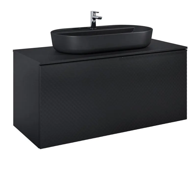 Biztonságos fizetés AREZZO design Malibu alsószekrény 120 1 fiók + 1 fiók , matt fekete